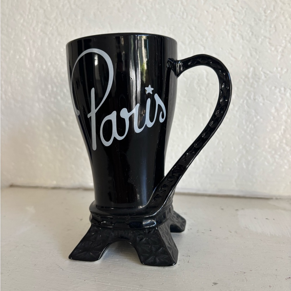 Source Unknown Black Ceramic 'Paris' Mug with Eiffel Tower Base